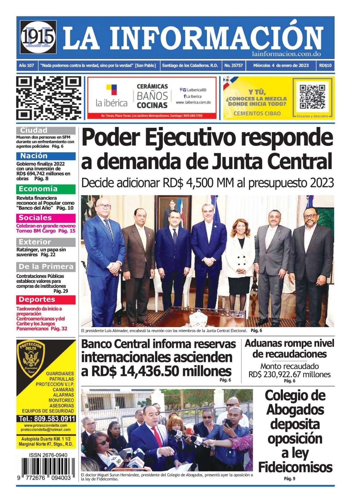 Edición Impresa 04/01/2023