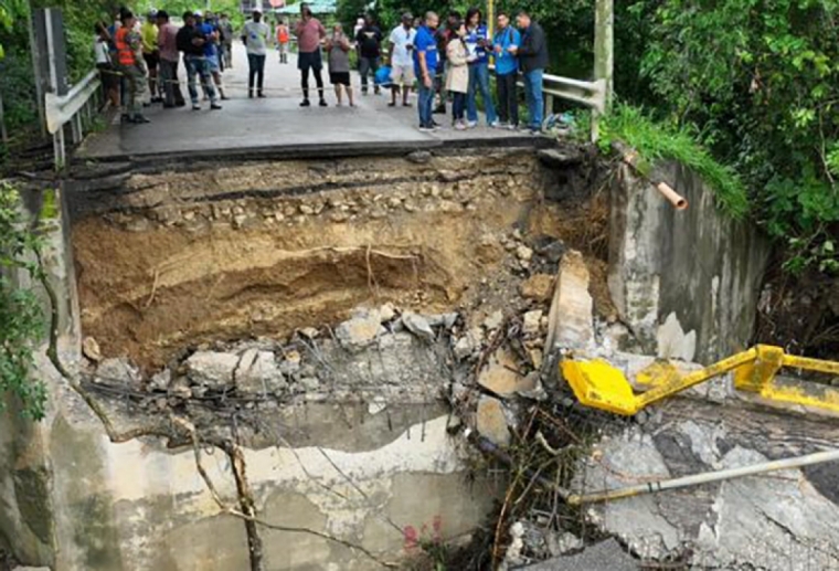 Onesvie evalúa daños tras colapso del puente de Camú en Puerto Plata
