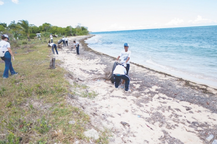 Recogen desechos sólidos en el Santuario de Mamíferos Marinos de Manatí